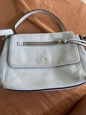 Pebbled Leather Shoulder Bag in Light lavender
